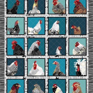 Zooming Chickens by Timna Tarr - Studio E - Pattern #7198P - 1 Yard Panel - 100% Cotton