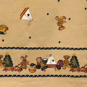 Christmas Toy Border Fabric Past & Presents for Daisy Kingdom 2 Yards Vintage Fabric Out of 