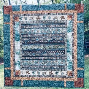 One of a Kind Ancient Rhythms Wall Hanging - David Ryan Fabric - Machine Quilted - Machine Quilted - 40&quot; x 41&quot;