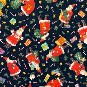 Holly Jolly von Ingrid for Moda - All over Santas - 2-2/3 Yards - vergriffen