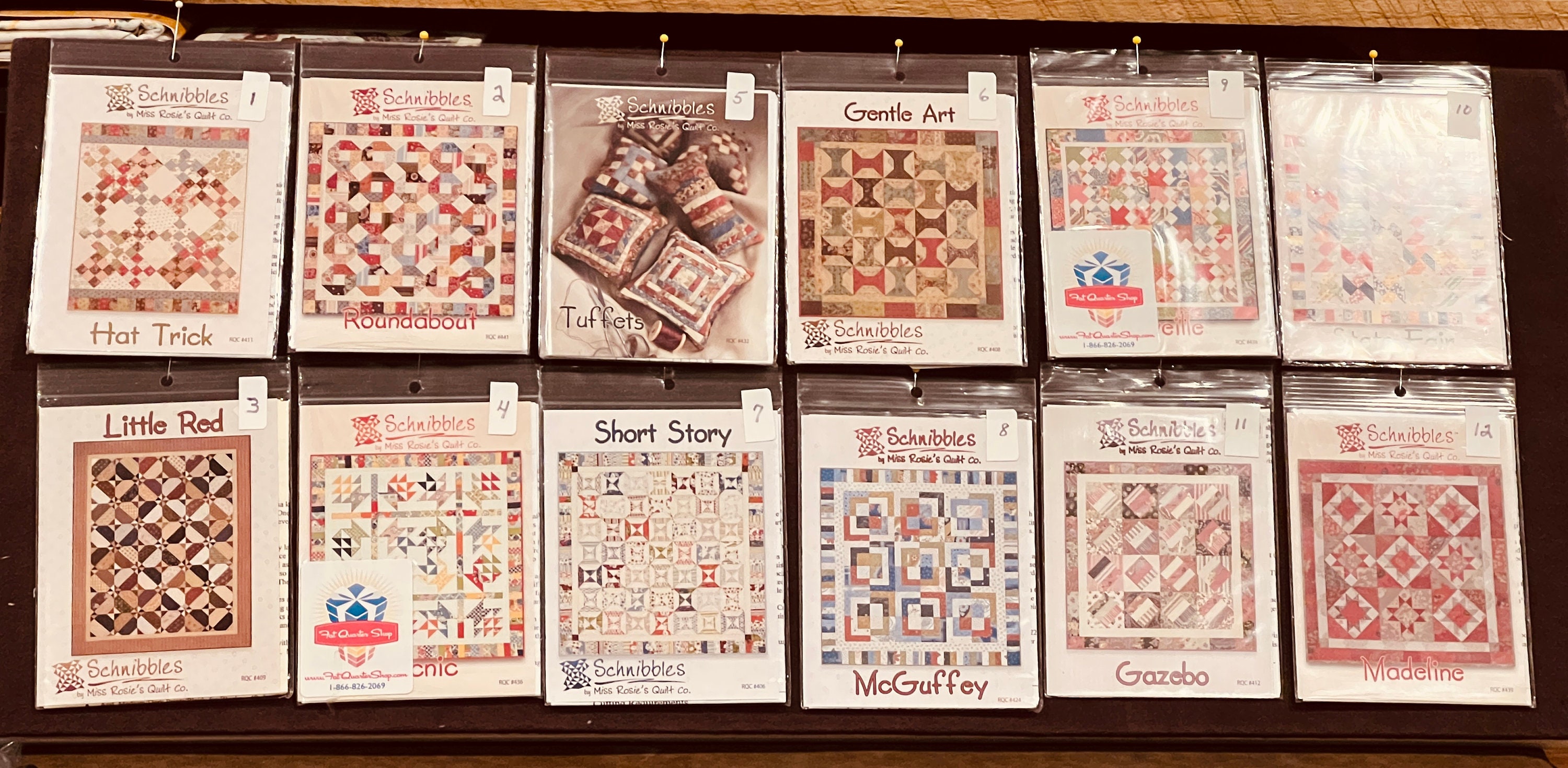 Schnibbles Patterns von Miss Rosie's Quilt Co. - 6 erhältlich - Hat Trick - Kreisel - Little Red - Picnic - Tuffets - Gentle Art and mehr!