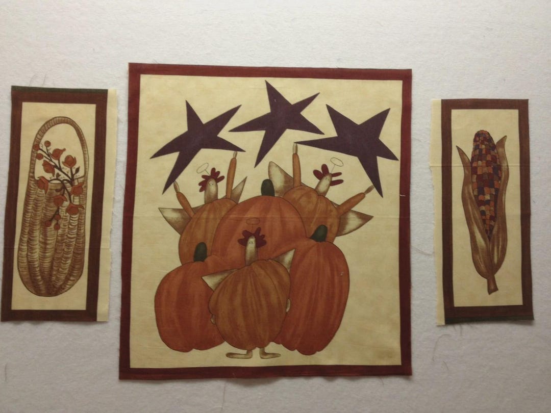 3 Pieces Moda Fall Frolic Pumpkin Fabric by Sandy Gervais - Background ...