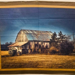 Weathered Barn Fabric Panel - 36&quot; x 42&quot;