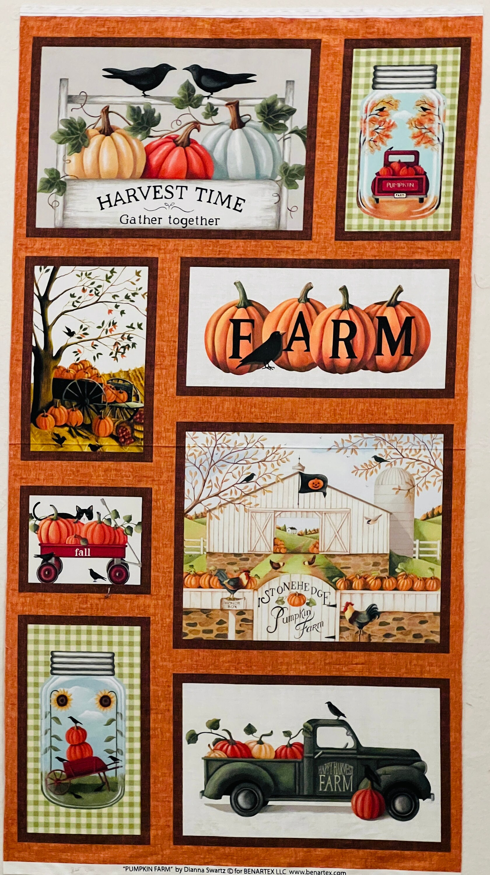 Pumpkin Farm by Dianna Schwartz - Benartex - Out of Print