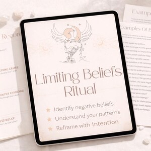 Limiting Beliefs Ritual | Guided Workbook to Identify & Reframe Negative Thought Patterns (Digital Download)