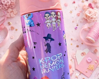Botella de agua K-Pop Hunter – Vaso de acero inoxidable de 355 ml