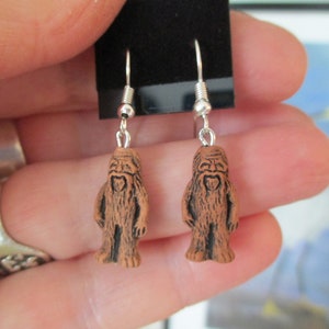 Bigfoot, Sasquatch Earrings, Hand Painted Ceramic, Greatly Detailed, New, Small, Hypoallergenic Wires, Unique