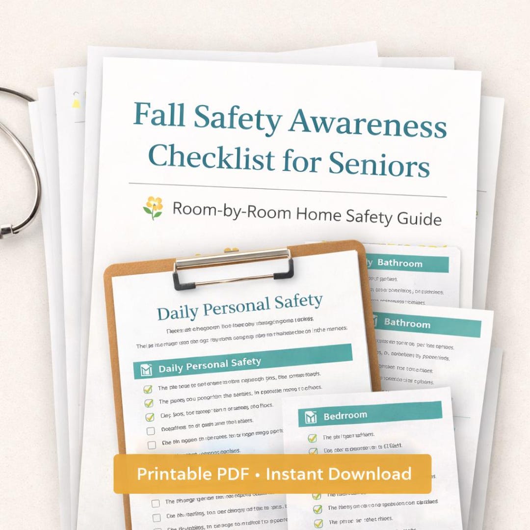 Fall Safety Awareness Checklist for Seniors - Etsy