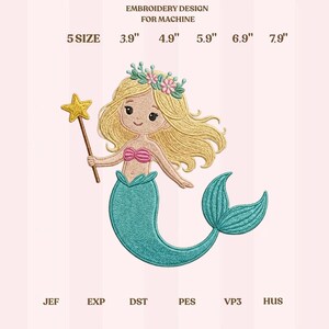 Meerjungfrau Stickdatei, Meerjungfrau Stickdatei, Meerjungfrau Stickdatei, Ocean Fantasy Stickdatei, Kinder Stickdatei