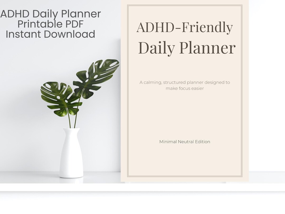 ADHD Daily Planner Printable PDF | Minimal ADHD Planner | Instant ...