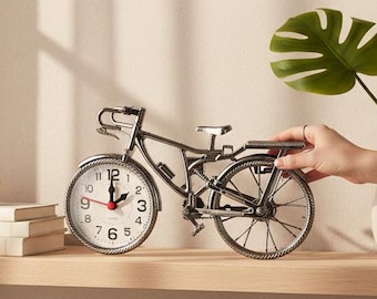 Vintage Bicycle Alarm Clock Arabic Numeral Table Desk Decor