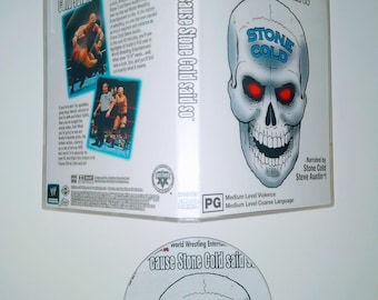 May include: A DVD case and disc for "Cause Stone Cold Said So." The case features a skull graphic with red eyes and the text "Stone Cold." The disc has the same skull design. The case also shows images of wrestlers.