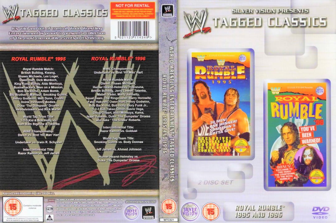 WWF 1995 + 1996 ROYAL RUMBLE 7 + 8 Dvd & Case - Etsy