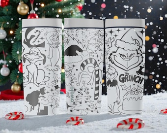 Whimsical Christmas Character Owala SmoothSip Slider Insulated Stainless Steel Tumbler – Holiday Coffee Cup – 12oz 20oz – Funny Festive Gift