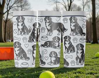 Berner Sennenhund graviert Owala SmoothSip Slider Edelstahlbecher - 12 Unzen 20 Unzen - Geschenk für Hundeliebhaber