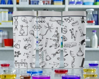 Science & Biology Owala SmoothSip Slider Insulated Stainless Steel Coffee Tumbler – Laser Engraved Lab Design Gift