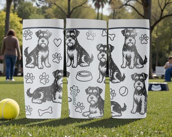 Graverad Schnauzer Owala SmoothSip Slider Isolerad Kaffemugg i Rostfritt Stål – 355 ml 600 ml – Present till Hundälskare