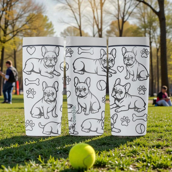 Cute French Bulldog Engraved Owala Smoothsip Slider Insulated