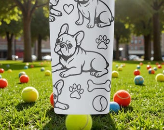 Cute French Bulldog Engraved Owala Smoothsip Slider Insulated