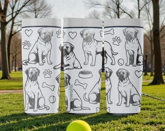 Mastiff Dog Engraved Owala SmoothSip Slider Insulated Stainless Steel Tumbler – 12oz 20oz – Large Dog Cup – Dog Lover Gift