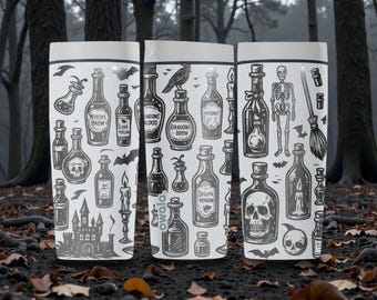 Engraved Potion Halloween Owala SmoothSip Slider Insulated Stainless Steel Coffee Tumbler – 12oz 20oz – Spooky Witchy Water Bottle – Gothic