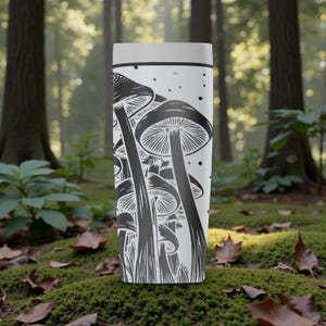 Graverad svampskog Owala SmoothSip Slider isolerad rostfri stålmugg – 355 ml 615 ml – mörk cottagecore kaffekopp bild 6