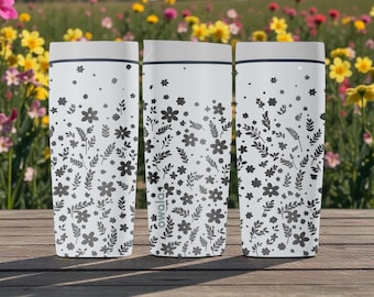 Engraved Wildflower Owala SmoothSip Slider Insulated Stainless Steel Coffee Tumbler – 12oz 20oz – Floral Nature Gift Cup