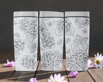 Bicchiere in acciaio inossidabile SmoothSip con incisione di fiori di ortensia – Tazza floreale botanica – Bottiglia d'acqua ispirata al giardino – Regalo elegante