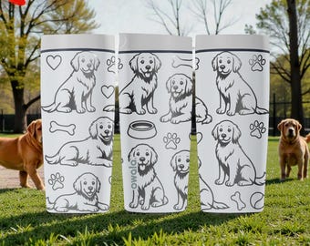 Golden Retriever Dog Engraved Owala SmoothSip Slider Insulated Stainless Steel Tumbler – 12oz 20oz – Dog Lover Water Cup – Pet Gift Idea