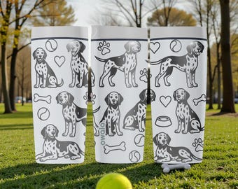 Dalmatian Engraved Owala SmoothSip Slider Insulated Stainless Steel Tumbler – 12oz 20oz – Dalmatian Dog Water Cup – Spotted Pup Gift