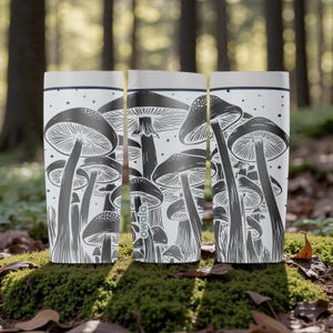 Graverad svampskog Owala SmoothSip Slider isolerad rostfri stålmugg – 355 ml 615 ml – mörk cottagecore kaffekopp bild 1