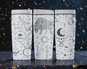 Owala Sternzeichen Stier gravierte SmoothSip Slider Becher - Stier Astrologie Laser gravierte Tasse