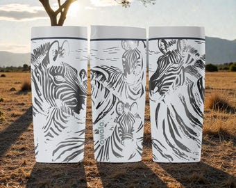 Zebra graviert SmoothSip Becher - Safari Animal Edelstahlbecher - Wildlife Natur Geschenk
