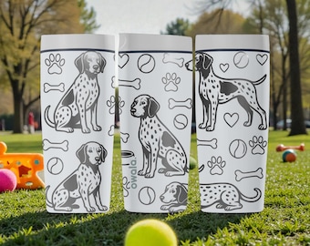Dalmatian Dog Engraved Owala SmoothSip Slider Insulated Stainless Steel Tumbler – 12oz 20oz – Dog Lover Water Cup – Cute Pet Gift