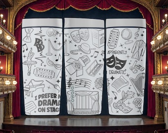 Gravierte Theater Drama Owala SmoothSip Slider Edelstahlbecher - 12 Unzen 20 Unzen - Geschenk für Bühnen- und Musikliebhaber