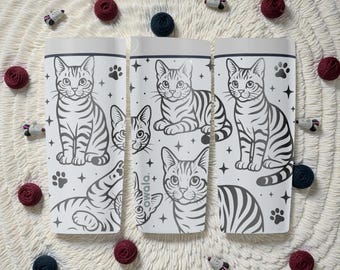 Tabby Cat Graverad Owala SmoothSip Slider Isolerad Rostfri Stålmugg – 355 ml 600 ml – Klassisk Randig Kattmugg – Present till Kattälskare