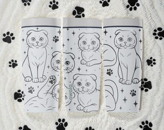 Scottish Fold Cat Engraved Owala SmoothSip Slider Insulated Stainless Steel Tumbler – 12oz 20oz – Cute Folded Ear Cat Cup – Cat Lover Gift