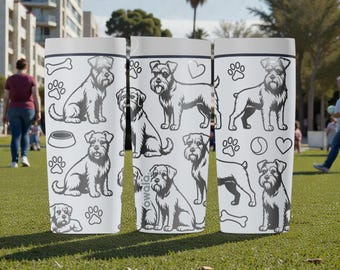 Graverad Schnauzer Owala SmoothSip Slider Isolerad Kaffemugg i Rostfritt Stål – 355 ml – Presentidé för Hundälskare