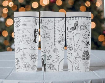 Gravierte Hochzeit Love Owala SmoothSip Slider Edelstahlbecher - Mr & Mrs Romance Geschenk