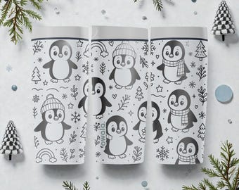 Engraved Winter Penguin Owala SmoothSip Slider Insulated Stainless Steel Coffee Tumbler – 12oz 20oz – Cute Cozy Holiday Gift
