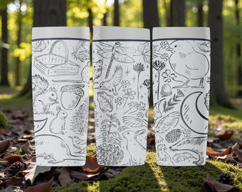 Wild Forest Owala SmoothSip Edelstahlbecher mit Gravur - Woodland Nature Design - Gemütliches Outdoor-Geschenk