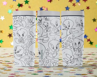 Gravierter Cartoonvogel Owala SmoothSip Slider Edelstahlbecher - 12 Unzen 20 Unzen - Niedliche Sternmuster-Kaffeetasse