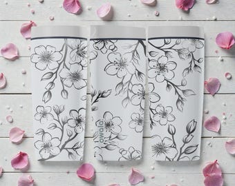 Cherry Blossom Engraved Owala SmoothSip Tumbler – Floral Owala Cup – Minimal Botanical Gift