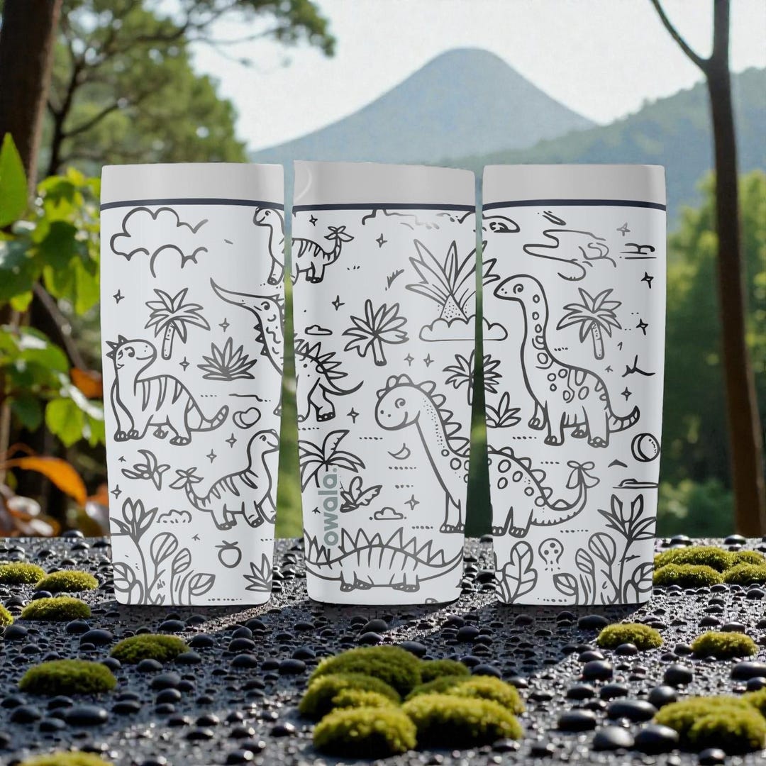 Cute Dinosaur Engraved Owala Smoothsip Slider Insulated Stainless