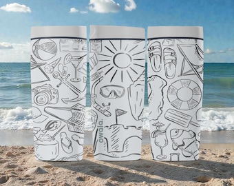 Gravierte Strandferien Owala SmoothSip Slider Edelstahlbecher - 12 Unzen 20 Unzen - Sommerreisekaffeetasse
