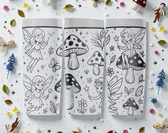Vaso de café Owala SmoothSip de acero inoxidable con aislamiento y diseño de hadas y hongos grabados (355 ml y 594 ml) - Regalo caprichoso de hadas