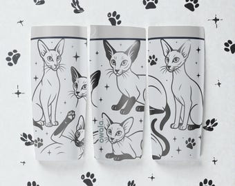 Vaso aislante de acero inoxidable Owala SmoothSip con grabado de gato siamés (355 ml y 594 ml) - Ideal para amantes de los gatos - Regalo elegante para mascotas