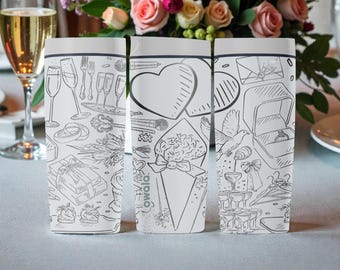 Gravierte Hochzeitsfeier Owala SmoothSip Slider Edelstahlbecher - Braut- & Paargeschenk