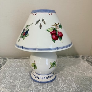 Vintage Villeroy & Boch Cottage Candle Lamp W/shade, Discontinued