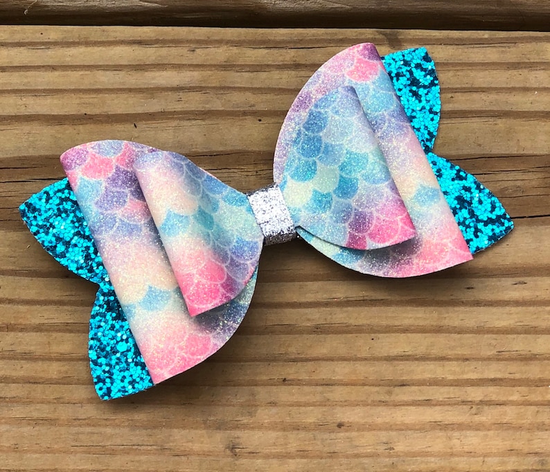 Girls Headbands Baby Teens Toddler Large Mermaid Glitter Hair Bow
